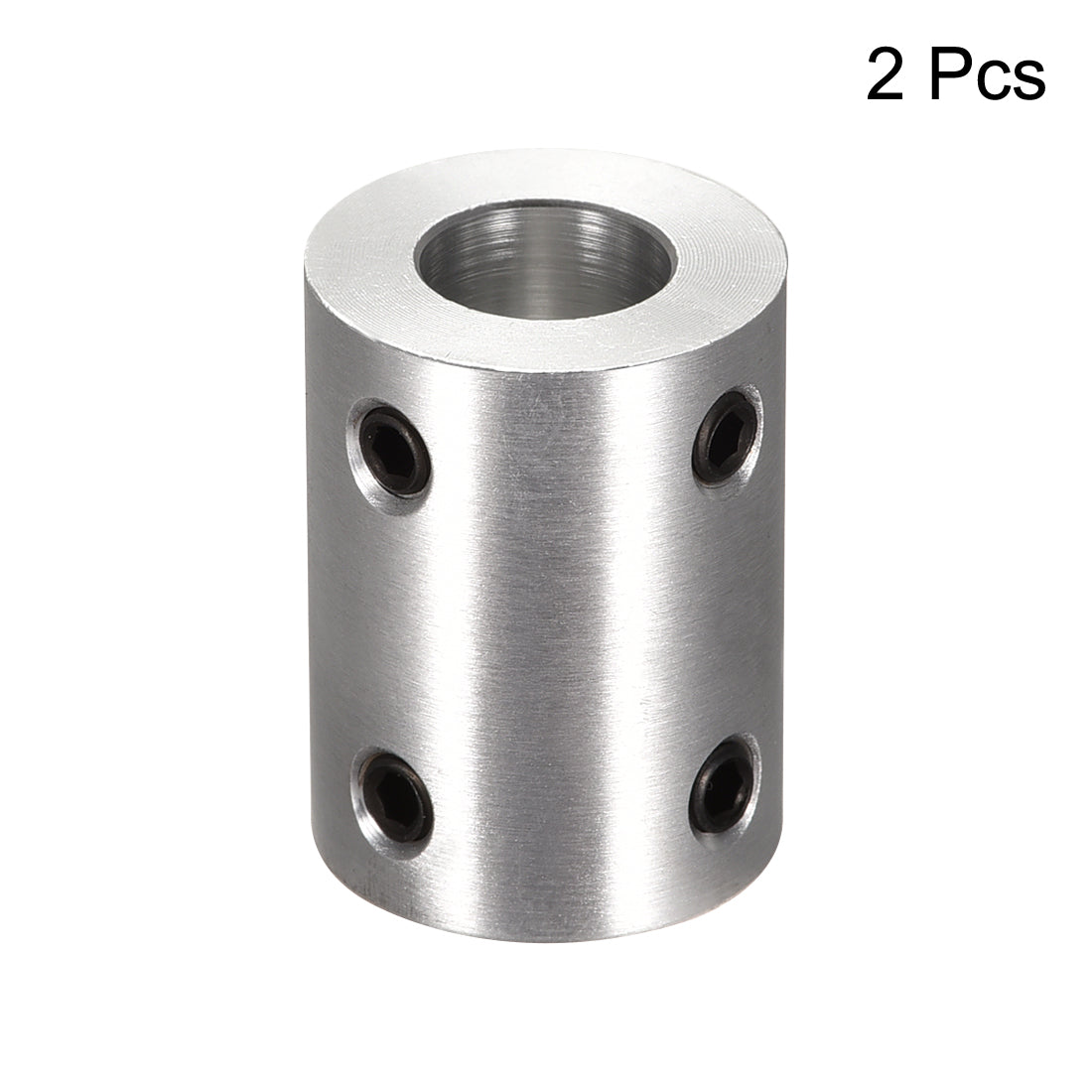 uxcell Uxcell 8mm to 10mm Bore Rigid Coupling 25mm Length 20mm Diameter Aluminum Alloy Shaft Coupler Connector Silver 2pcs