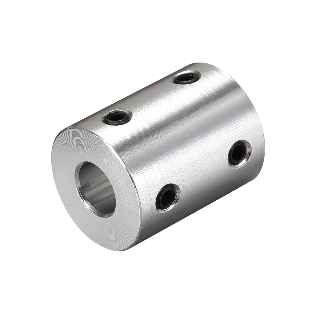 uxcell Uxcell 8mm to 10mm Bore Rigid Coupling 25mm Length 20mm Diameter Aluminum Alloy Shaft Coupler Connector Silver 2pcs