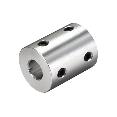 Harfington Uxcell 8mm to 10mm Bore Rigid Coupling 25mm Length 20mm Diameter Aluminum Alloy Shaft Coupler Connector Silver 2pcs