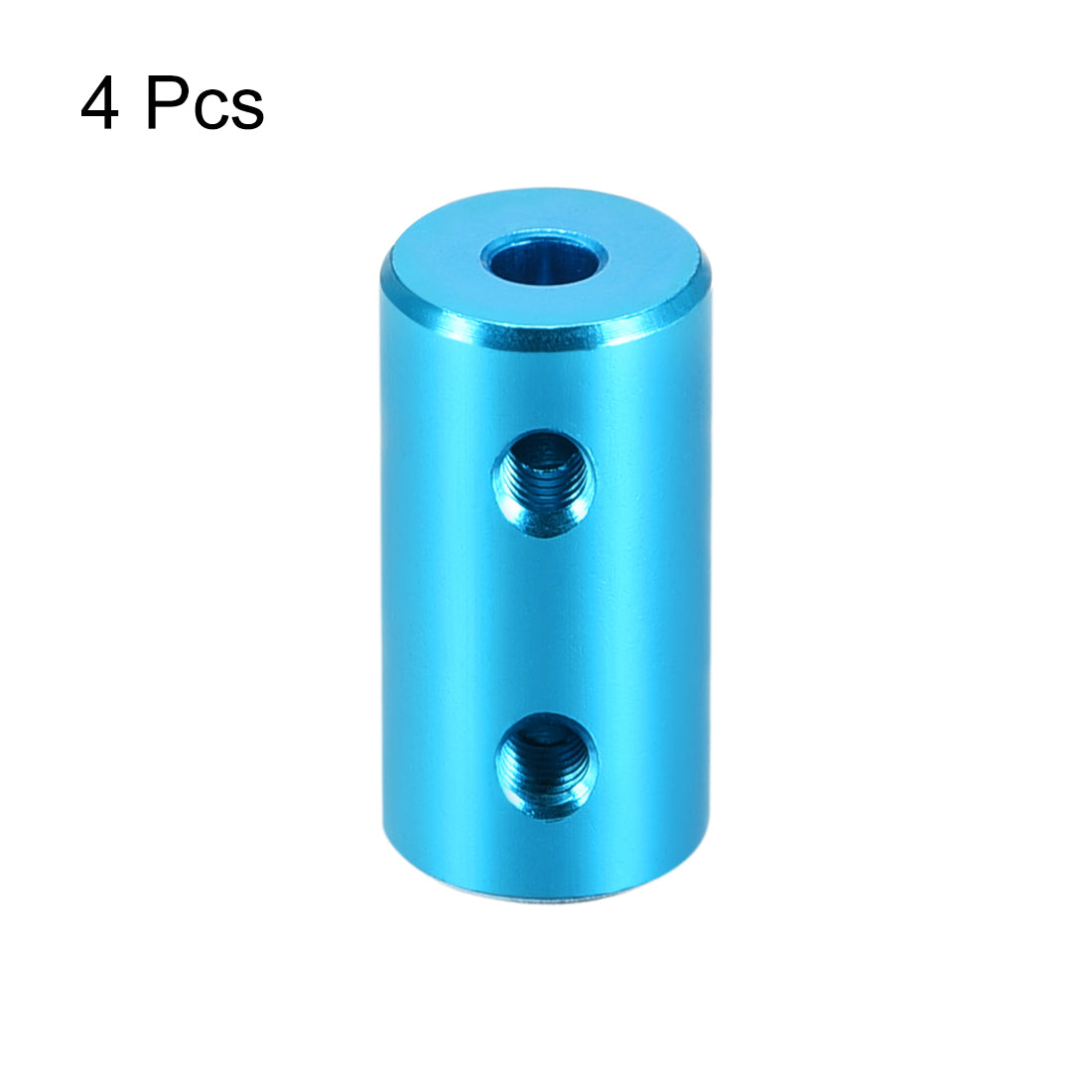 uxcell Uxcell 3.17mm to 3.17mm Bore Rigid Coupling 20mm Length 10mm Diameter Aluminum Alloy Shaft Coupler Connector Light Blue 4pcs