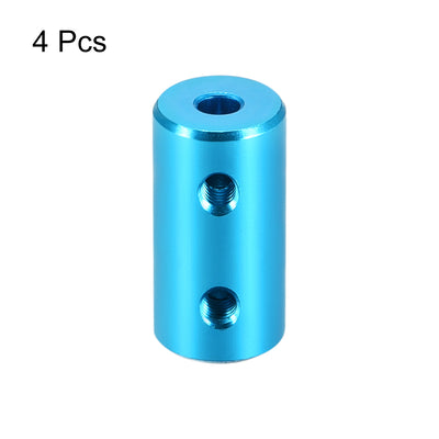 Harfington Uxcell 3.17mm to 3.17mm Bore Rigid Coupling 20mm Length 10mm Diameter Aluminum Alloy Shaft Coupler Connector Light Blue 4pcs