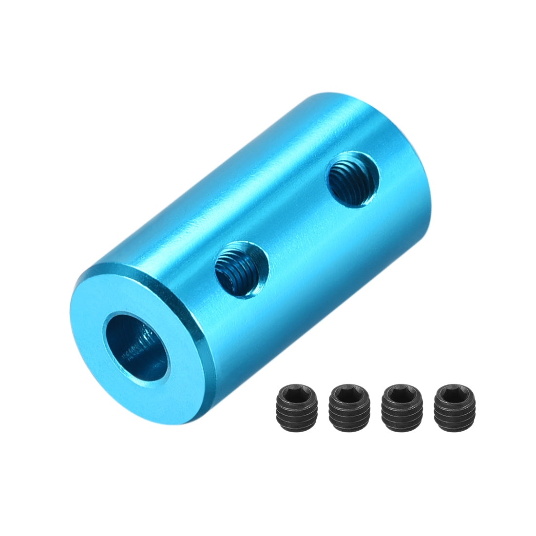 uxcell Uxcell 3.17mm to 4mm Bore Rigid Coupling 20mm Length 10mm Diameter Aluminum Alloy Shaft Coupler Connector Light Blue