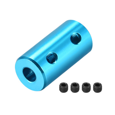 Harfington Uxcell 3.17mm to 4mm Bore Rigid Coupling 20mm Length 10mm Diameter Aluminum Alloy Shaft Coupler Connector Light Blue