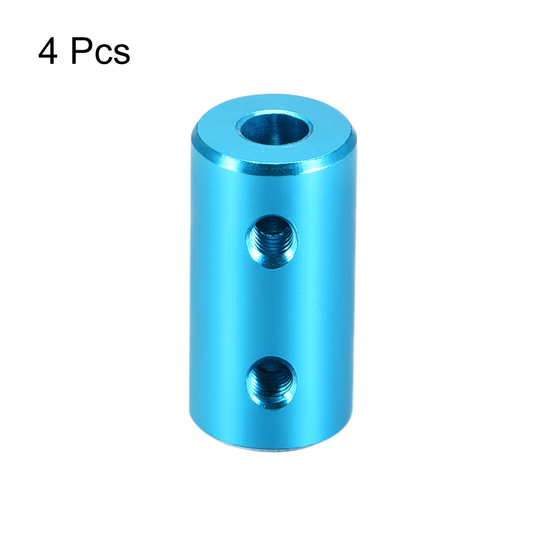 uxcell Uxcell 4mm to 4mm Bore Rigid Coupling 20mm Length 10mm Diameter Aluminum Alloy Shaft Coupler Connector Light Blue 4pcs