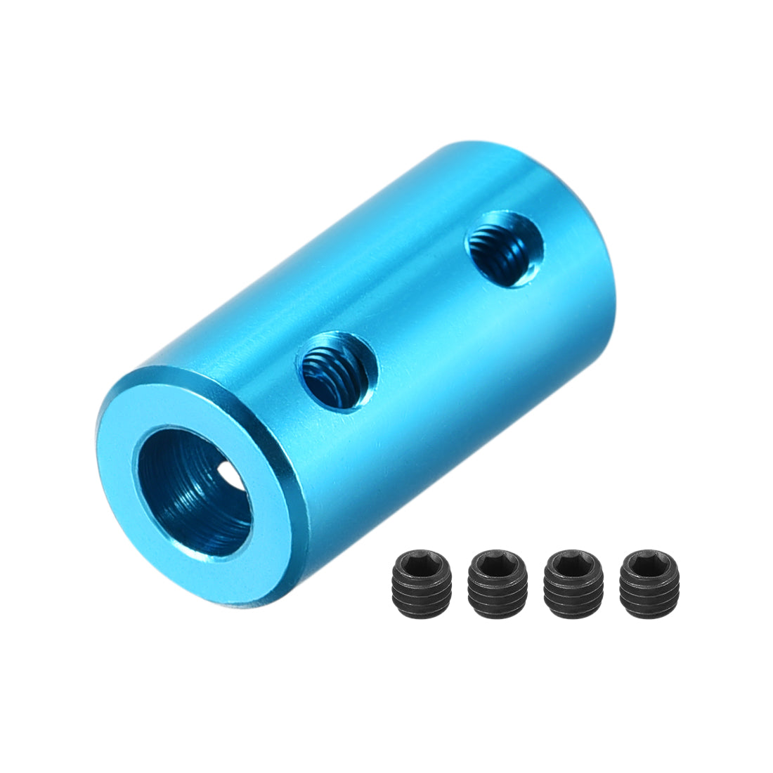 uxcell Uxcell 4mm to 5mm Bore Rigid Coupling 20mm Length 10mm Diameter Aluminum Alloy Shaft Coupler Connector Light Blue 2pcs