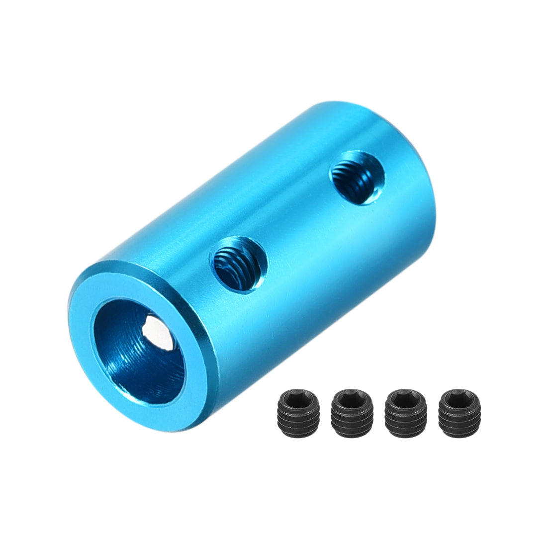 uxcell Uxcell 5mm to 6mm Bore Rigid Coupling 20mm Length 10mm Diameter Aluminum Alloy Shaft Coupler Connector Light Blue