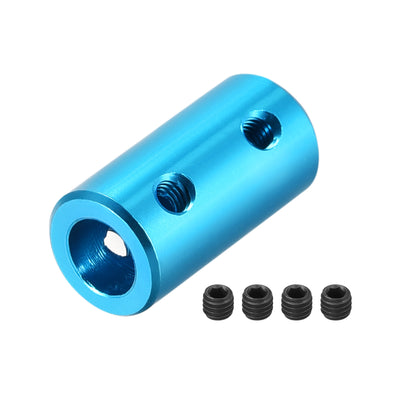 Harfington Uxcell 5mm to 6mm Bore Rigid Coupling 20mm Length 10mm Diameter Aluminum Alloy Shaft Coupler Connector Light Blue