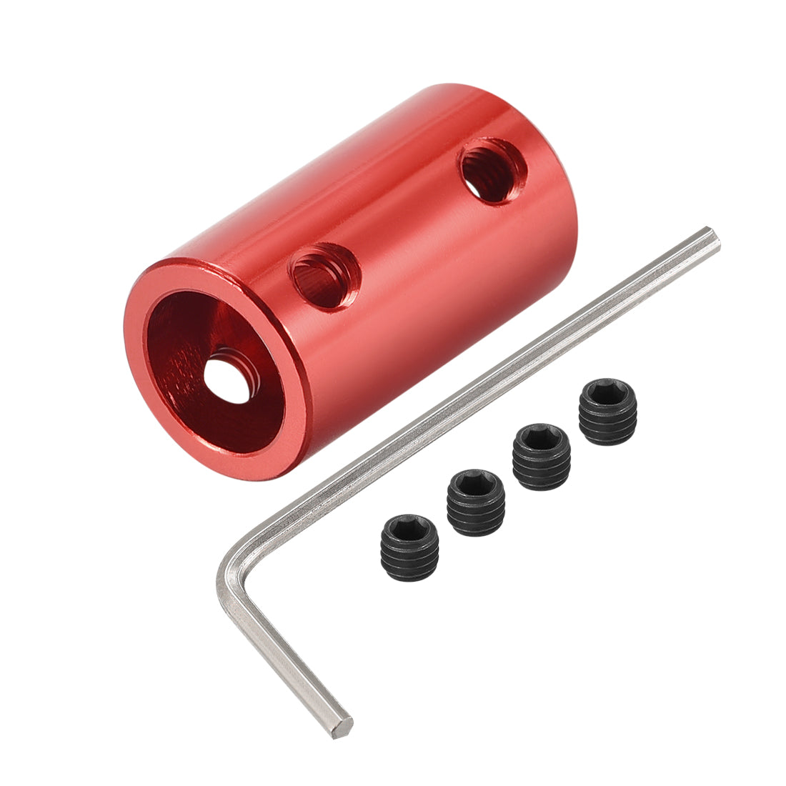 uxcell Uxcell 5mm to 10mm Bore Rigid Coupling 25mm Length 14mm Diameter Aluminum Alloy Shaft Coupler Connector Red