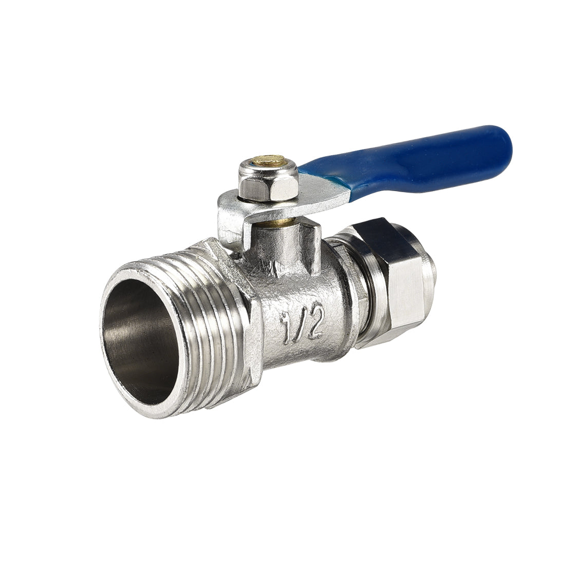 Uxcell Uxcell Ball Valve Water Switch, G1/2 Male Thread, 10mm OD Tube, Nickel Plated Brass, for Water Purifiers