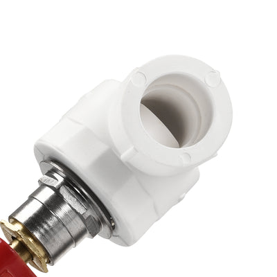 Harfington Uxcell Gate Valve Socket, 20mm Inner Diameter, for Control Water Flow, PPR White Red 2Pcs