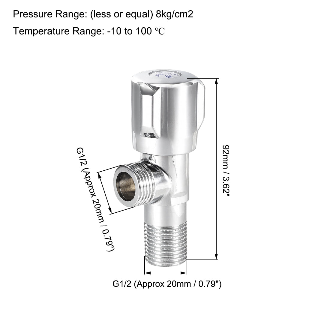 uxcell Uxcell Eckventil Wasserabsperrventil G1/2 Außen Gewinde 2 Wege Rotary Vernickelt Messing mit Ornament Abdeckung