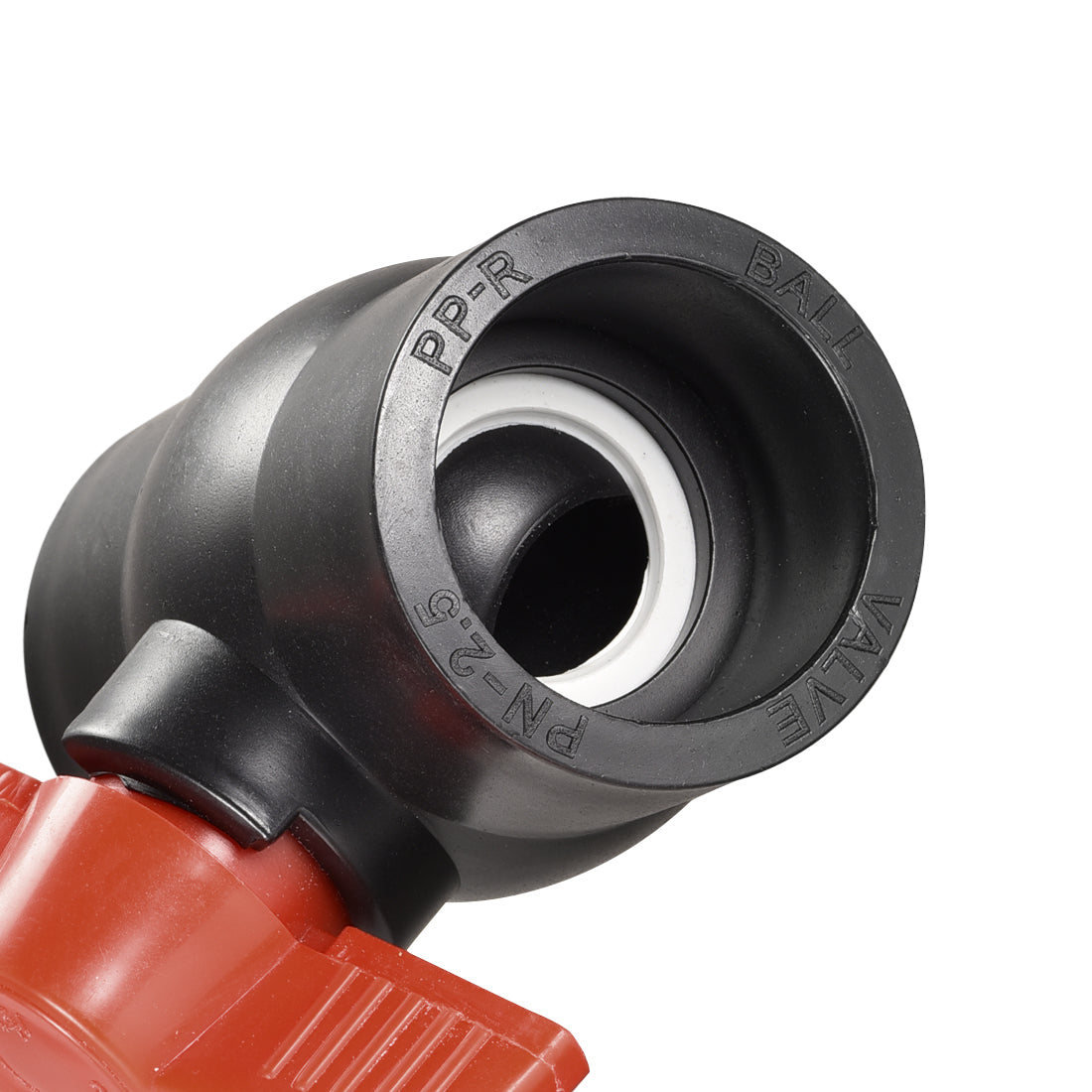 uxcell Uxcell Ball Valve,Inner Diameter, Socket Type, for Control Water Flow, PE Black Red