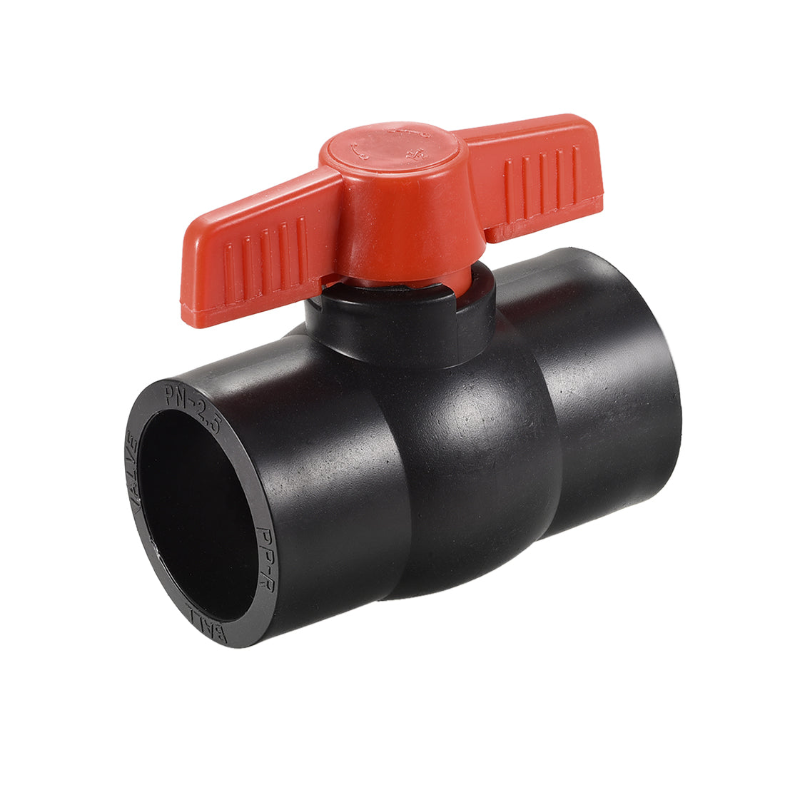 uxcell Uxcell Ball Valve,Inner Diameter, Socket Type, for Control Water Flow, PE Black Red