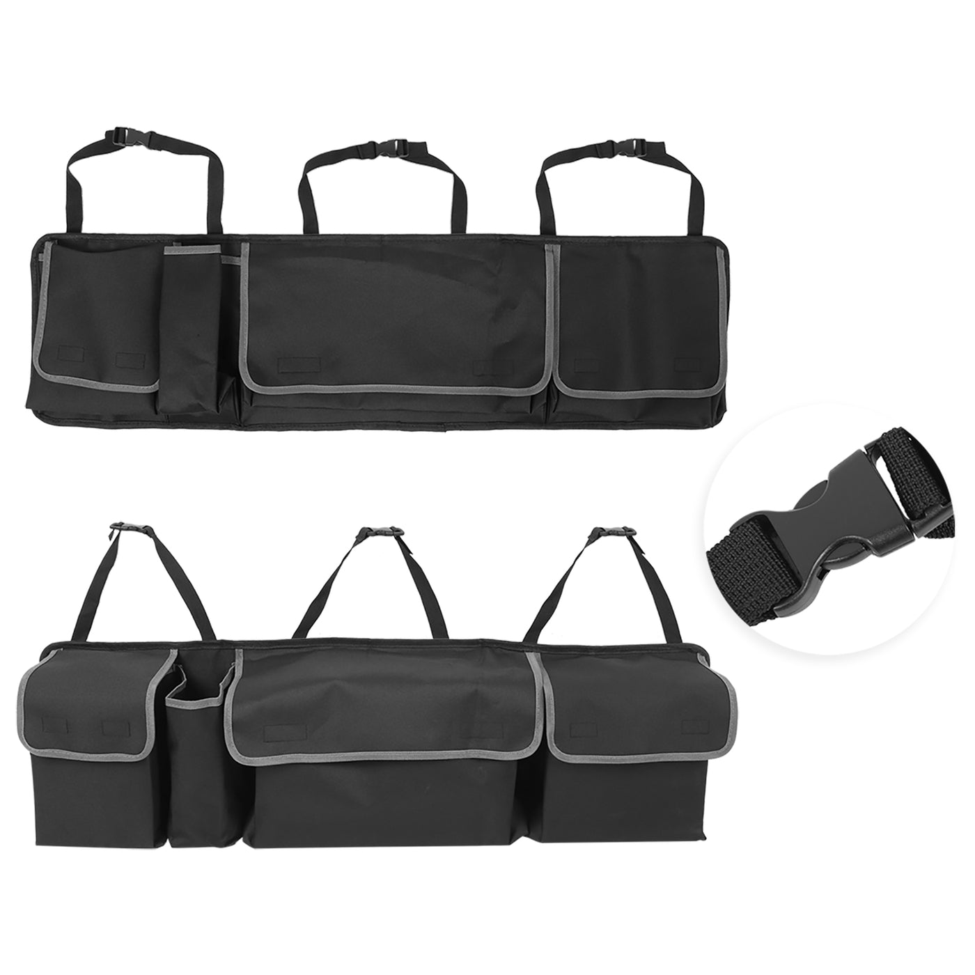 X AUTOHAUX Multi-use High Capacity Car Trunk Organizer Rear Back for Seat Interior Storage Bag Adjustable Strap with 4 Pocket