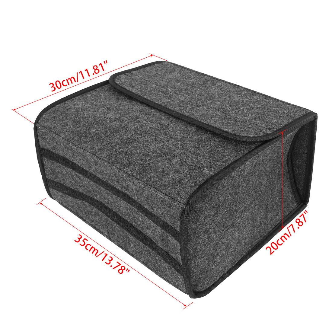 X AUTOHAUX Gray Felt Cloth Multi-use Portable Felt Collapsible Car Storage Box