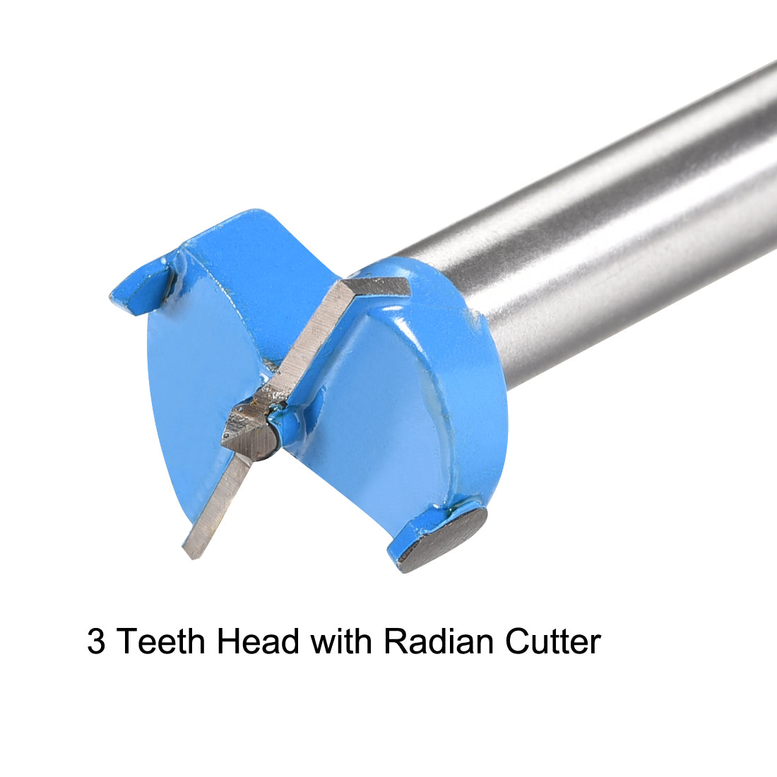 uxcell Uxcell Forstner Wood Boring Drill Bit 21mm Dia. Hole Saw Carbide Alloy Tip Steel Round Shank Cutting for Woodworking Blue 2Pcs