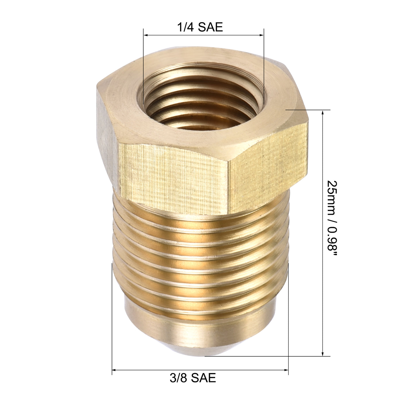 Harfington Brass Pipe Fitting, SAE Flare Male SAE Female Thread, Tubing Adapter Connector for Air Conditioner Refrigeration