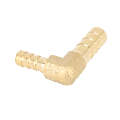 Harfington 8mm to 6mm Brass Barb Hose 90 Degree L Shape Reducer Splicer Fitting for Car