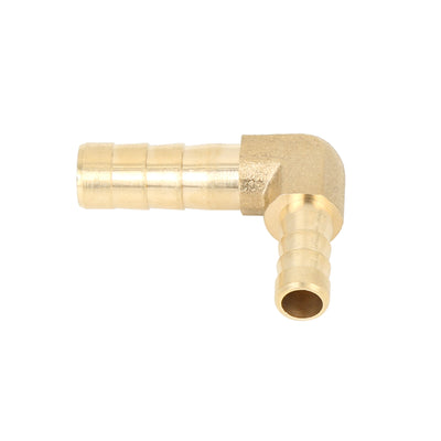 Harfington 8mm to 6mm Brass Barb Hose 90 Degree L Shape Reducer Splicer Fitting for Car