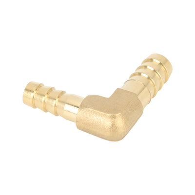 Harfington 10mm to 8mm Brass Barb Hose 90 Degree L Shape Reducer Splicer Fitting for Car