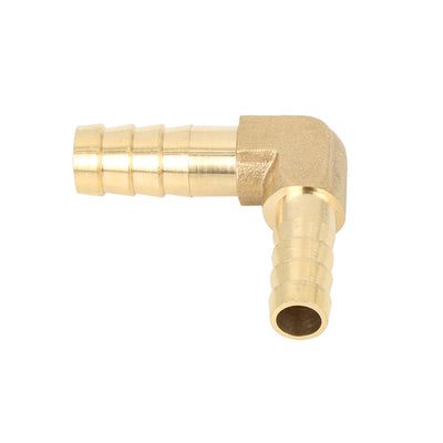 Harfington 10mm to 8mm Brass Barb Hose 90 Degree L Shape Reducer Splicer Fitting for Car