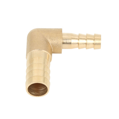 Harfington 12mm to 8mm Brass Barb Hose 90 Degree L Shape Reducer Splicer Fitting for Car