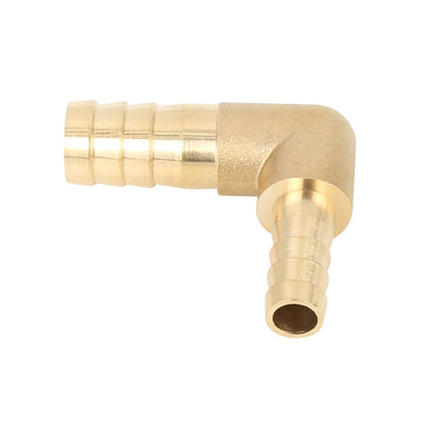 Harfington 12mm to 8mm Brass Barb Hose 90 Degree L Shape Reducer Splicer Fitting for Car