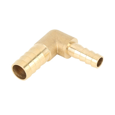 Harfington 12mm to 8mm Brass Barb Hose 90 Degree L Shape Reducer Splicer Fitting for Car