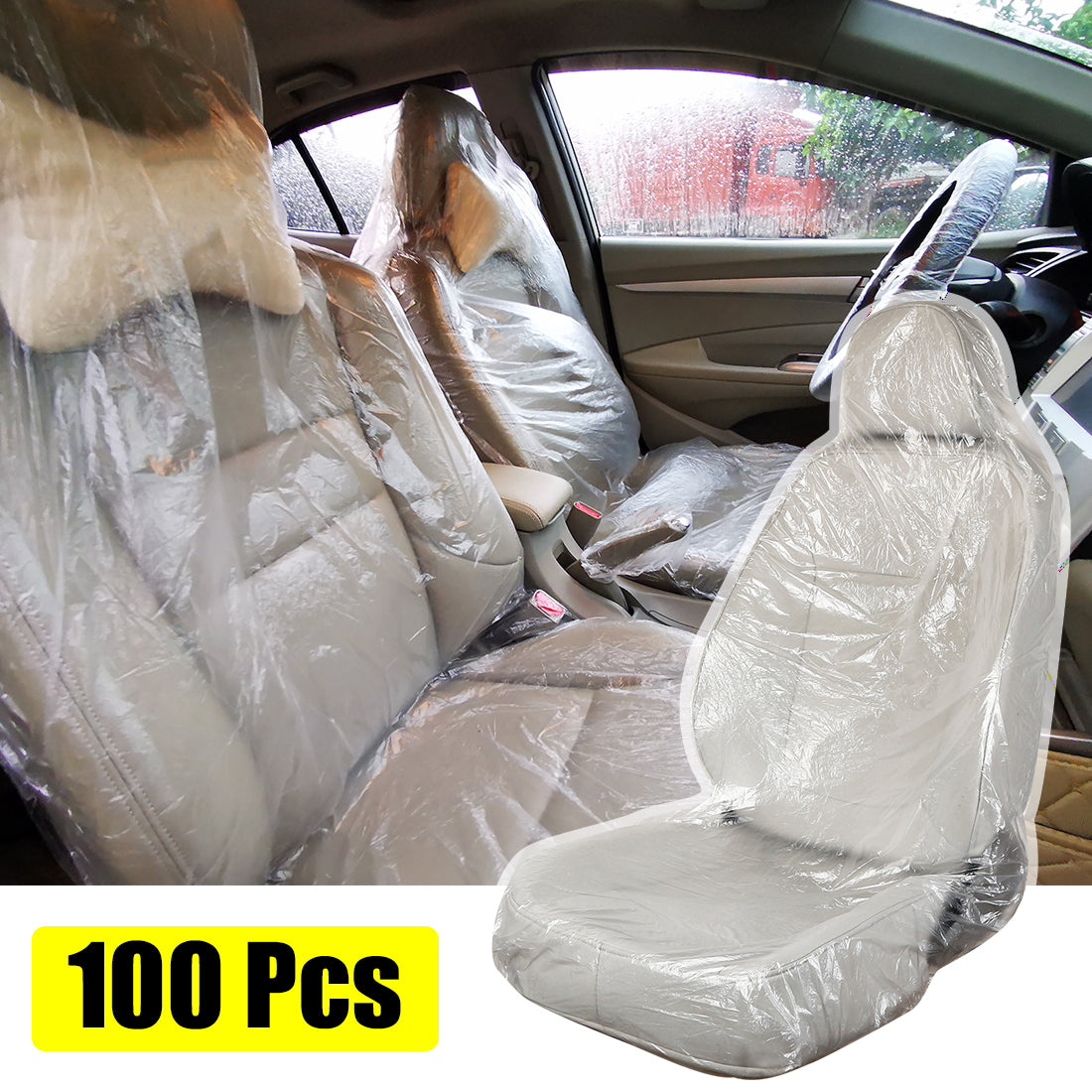 X AUTOHAUX 100 Pcs Waterproof Dustproof Seat Covers Universal for Car Truck Taxi SUV