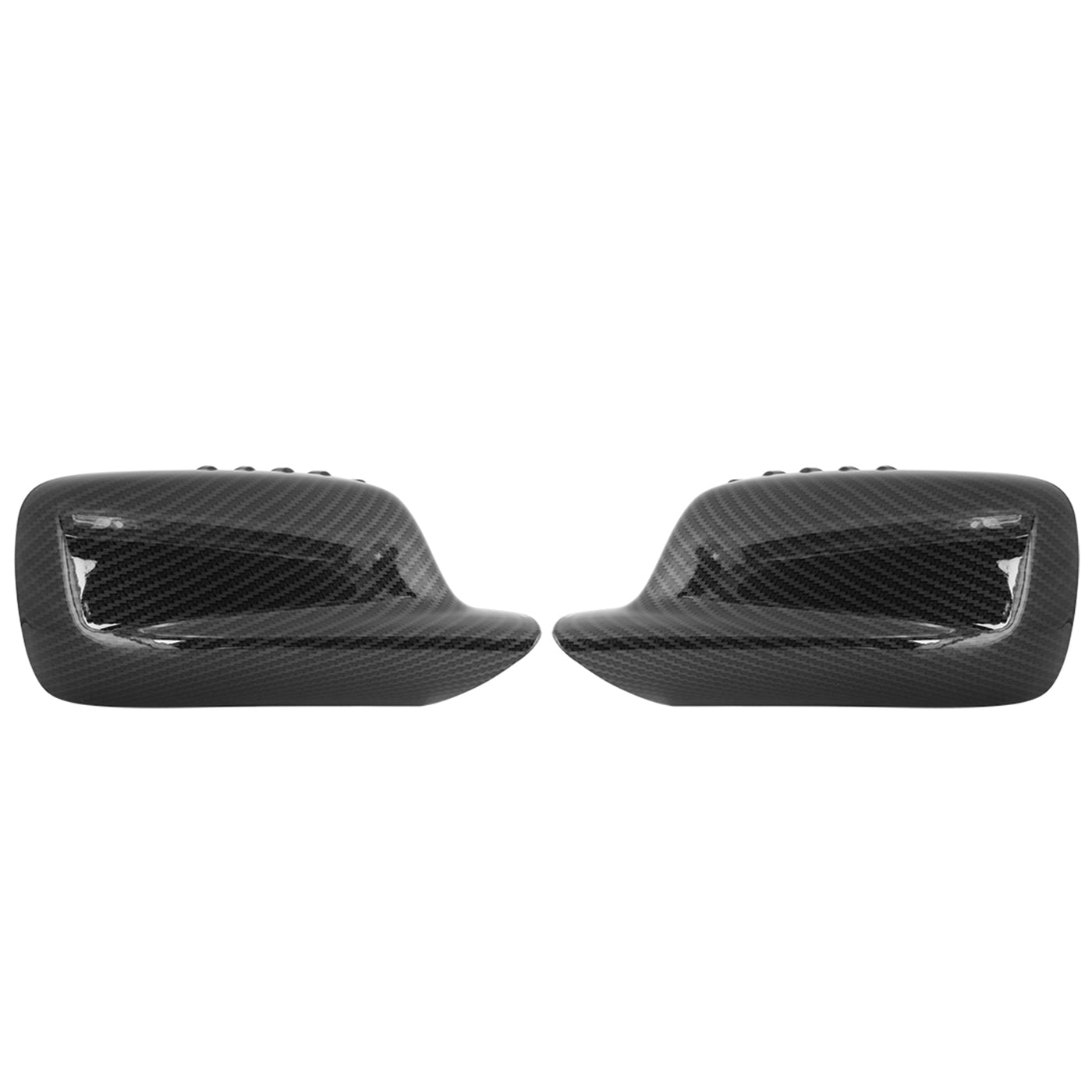 X AUTOHAUX 2Pcs Car Mirror Covering Cap Replacement for BMW E46 E65 E66 745i 750i 323Ci 325Ci 328Ci Carbon Fiber Pattern 51167074236,51167074235