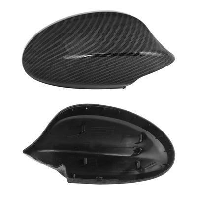 Harfington Pair Exterior Rear View Mirror Housing Door Wing Mirror Cover Cap Carbon Fiber Pattern for BMW 3-Series E90 E91 325i 328i 330i Sedan 2005-2008