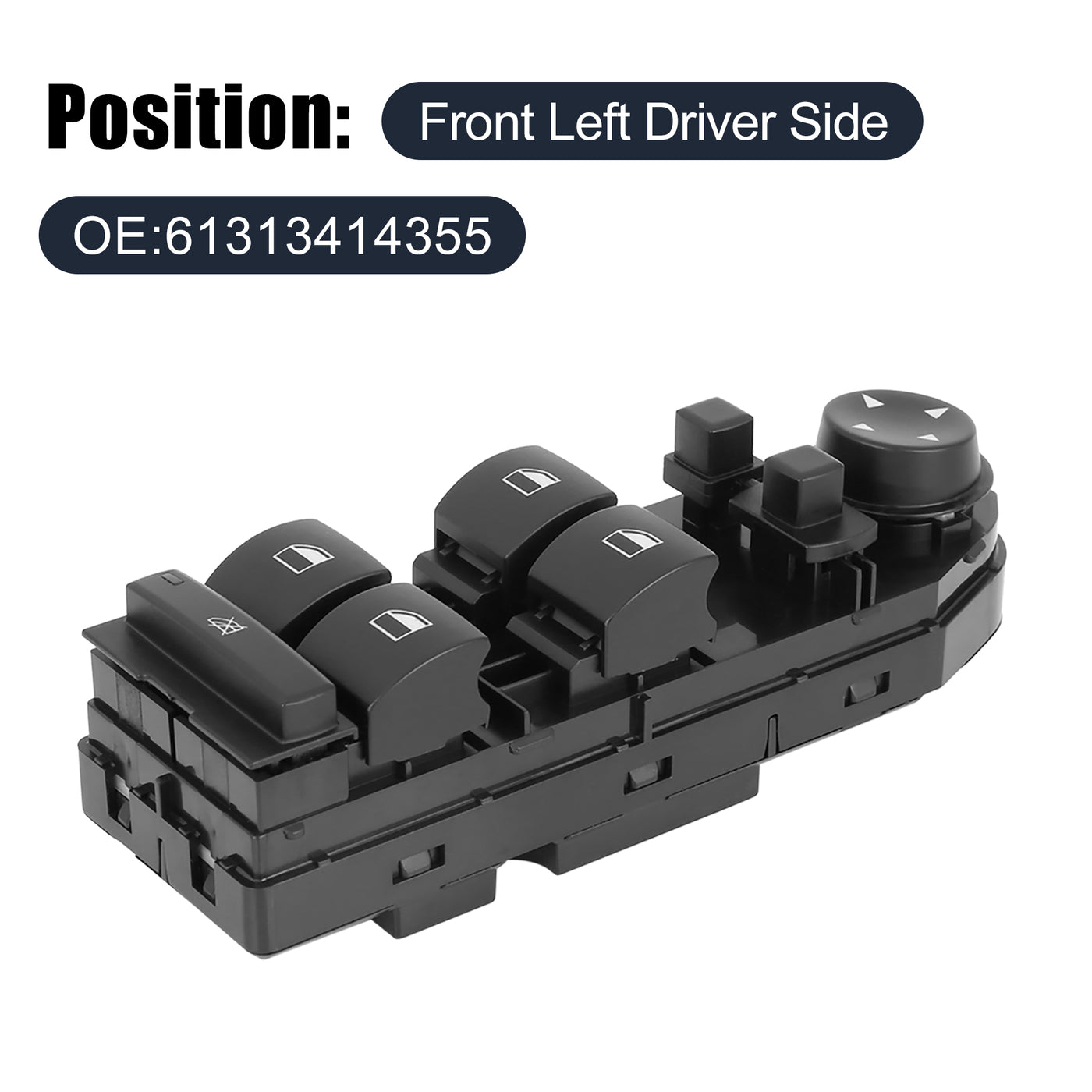 X AUTOHAUX 61313414355 Automobile Fensterheber Schaltelement Hauptschalter für elektrische Fensterheber vorne links für 2004–2010 für BMW X3