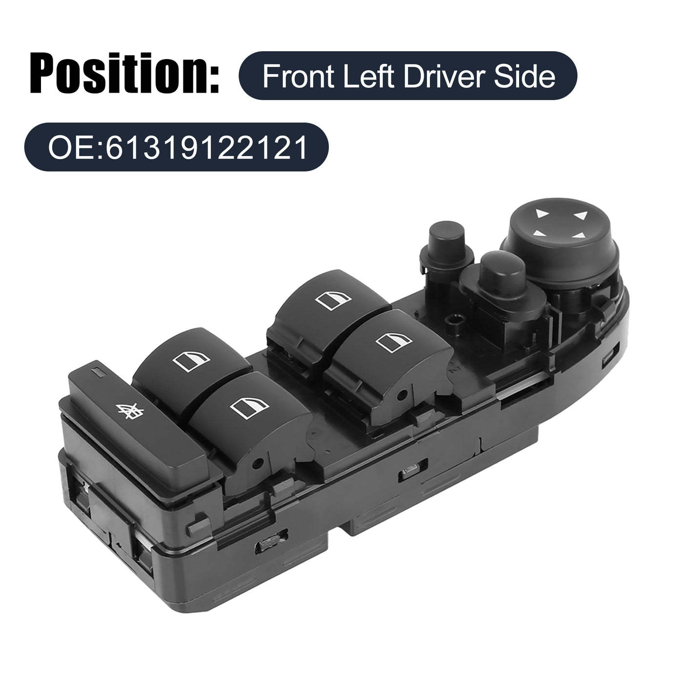 X AUTOHAUX Master Driver Side Power Window Switch 61319122121 Replacement for BMW X5 2007-2013 for BMW X6 2008-2014