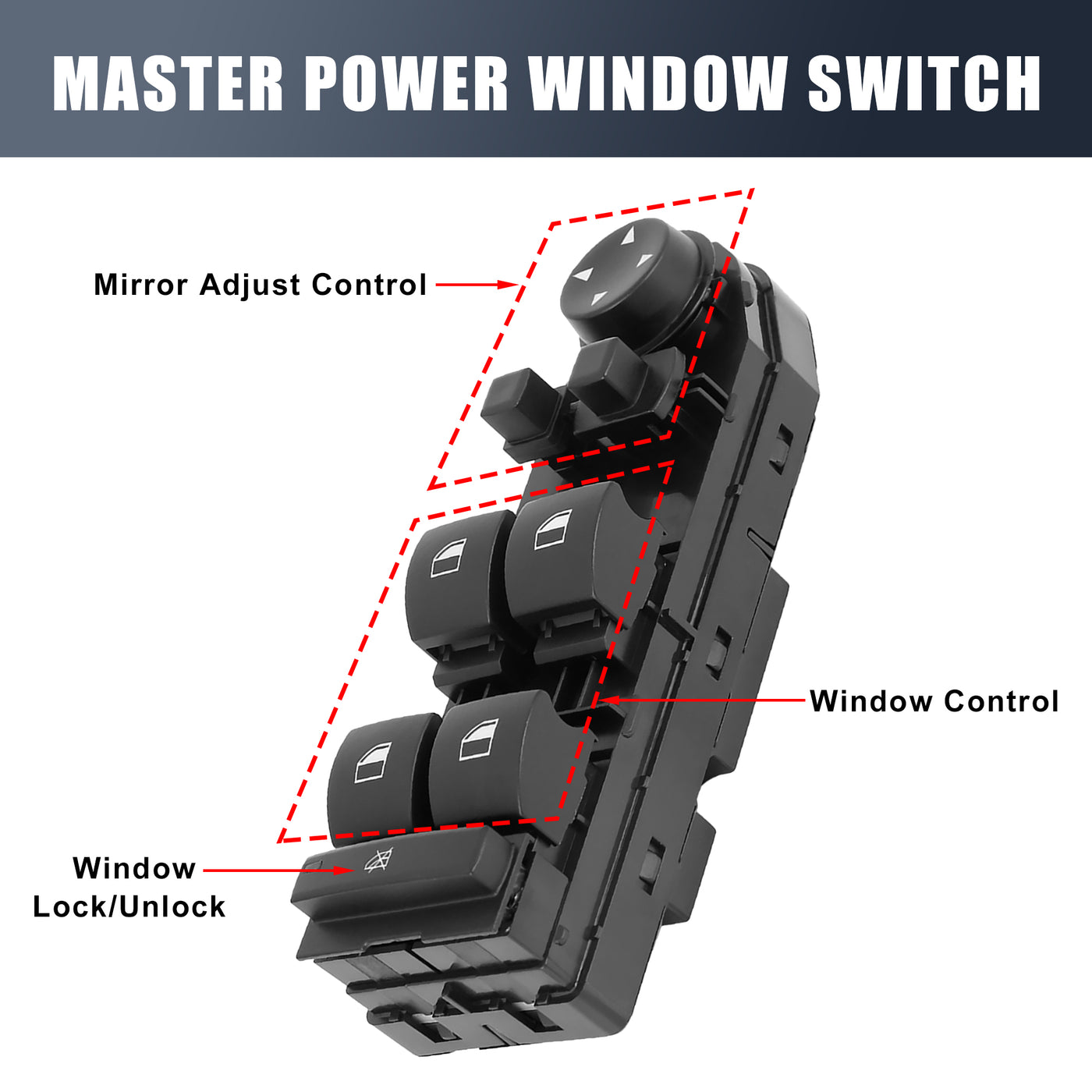 X AUTOHAUX Master Driver Side Power Window Switch 61316951910 Replacement for BMW 525i 530xi 525xi 545i 530i