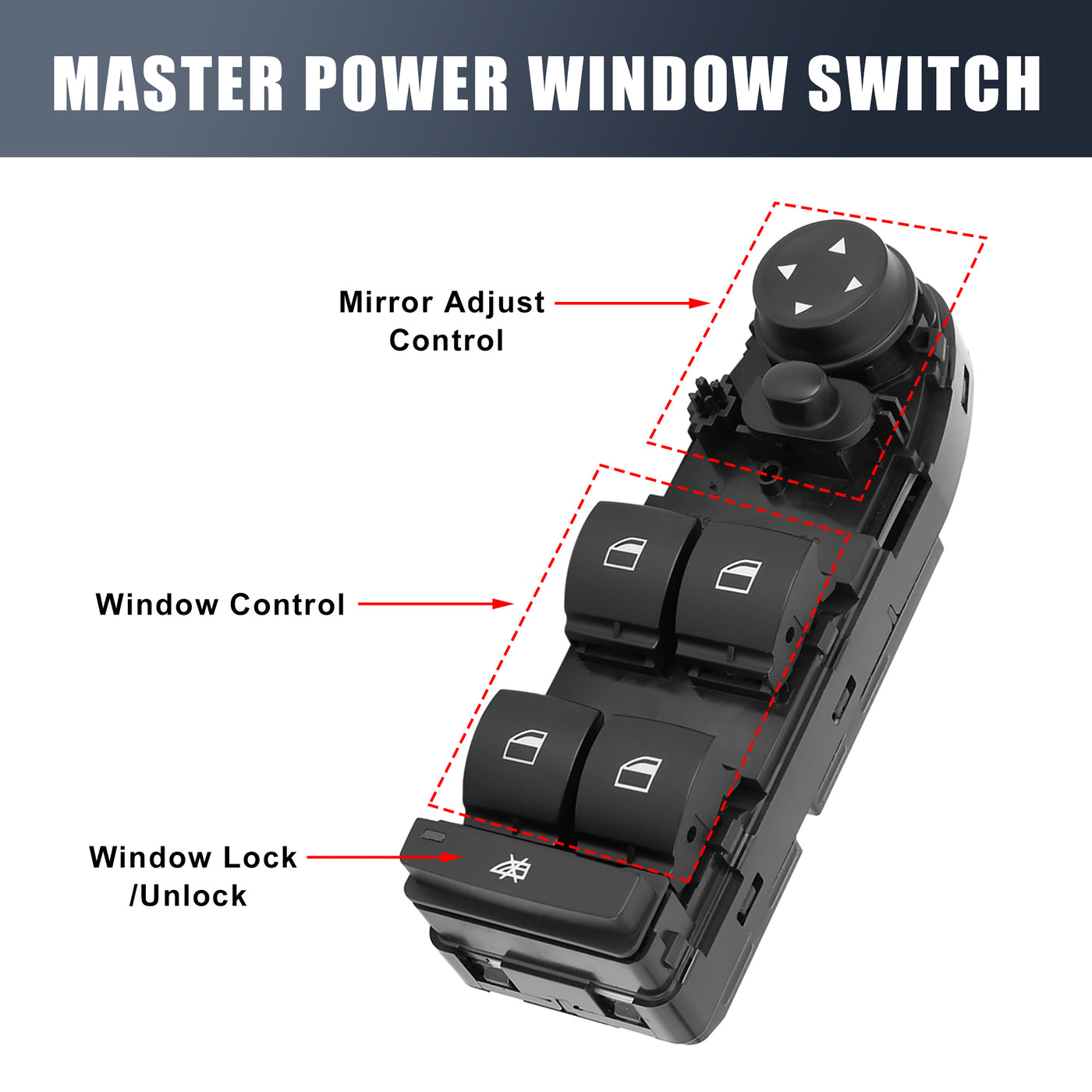 X AUTOHAUX Master Driver Side Power Window Switch 61319216048 Replacement for BMW X1 2010-2015