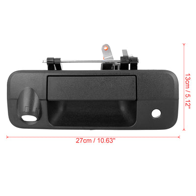 Harfington Black Car Rear Door Liftgate Latch Tailgate Handle with Key Camera Hole Replacement for Toyota Tundra 2007-2013 690900C050 690900C051 TO191511 Tailgate Handle Liftgate Latch Handle