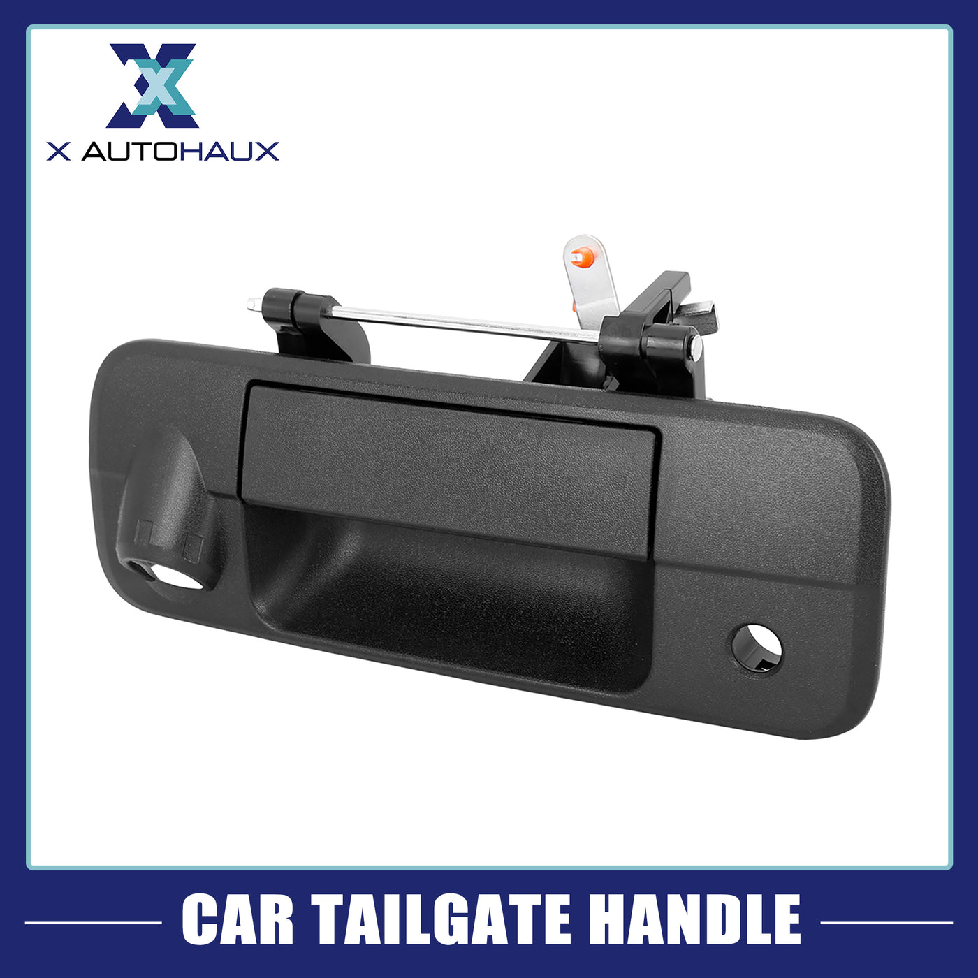 X AUTOHAUX Black Car Rear Door Liftgate Latch Tailgate Handle with Key Camera Hole Replacement for Toyota Tundra 2007-2013 690900C050 690900C051 TO191511 Tailgate Handle Liftgate Latch Handle
