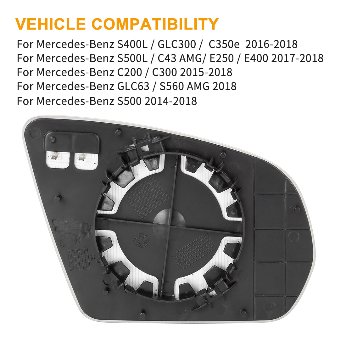 X AUTOHAUX Auto Linke Rückspiegel Glas Beheizt mit Trägerplatte 0998100116