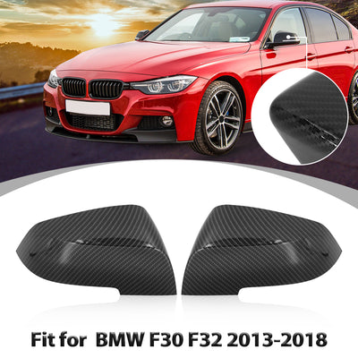 Harfington Pair Car Exterior Rear View Mirror Cover Housing Door Wing Mirror Covering Cap Carbon Fiber Pattern for BMW F30 F32 2013-2018