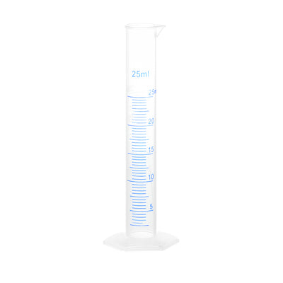 Harfington Uxcell Plastic Graduated Cylinder, 25ml Measuring Cylinder, 2-Sided Metric Marking