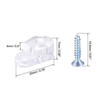 Harfington Uxcell 50 Set Glasklemmen Kit Schranktür Klammern Spiegelhalter mit Schrauben 20mmx11mm für Türen Fenster