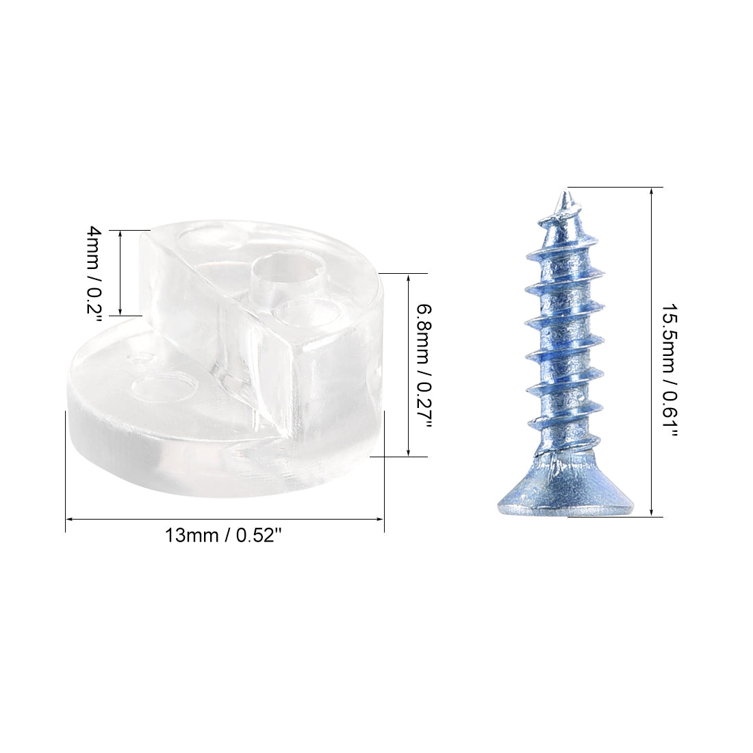 uxcell Uxcell 20Stk.Glashalter Clips Kit Spiegelhalter 13mm Durchmesser Türen, Fenster