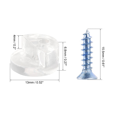 Harfington Uxcell 20Stk.Glashalter Clips Kit Spiegelhalter 13mm Durchmesser Türen, Fenster