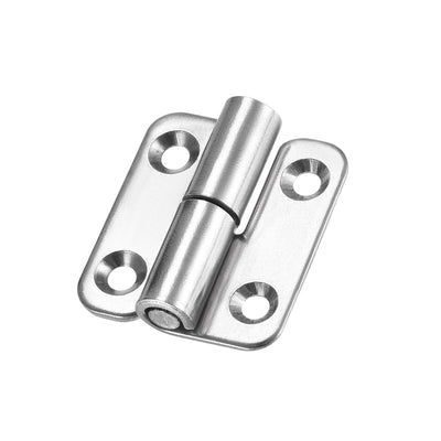 Harfington Uxcell Lift Off Hinge , Right Handedness Mini Stainless Steel Hinge Detachable Slip Joint Small Flag Hinges 37mm Long 33mm Open Width