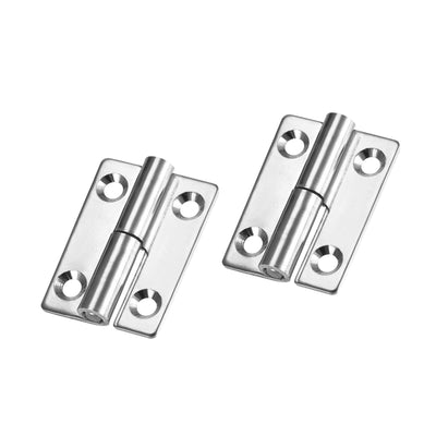 Harfington Uxcell Lift Off Hinge , Left Handedness Mini Stainless Steel Hinge Detachable Slip Joint Small Flag Hinges 50mm Long 36mm Open Width 2pcs