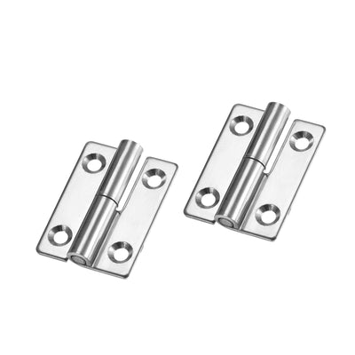 Harfington Uxcell Lift Off Hinge , Right Handedness Mini Stainless Steel Hinge Detachable Slip Joint Small Flag Hinges 50mm Long 36mm Open Width 2pcs