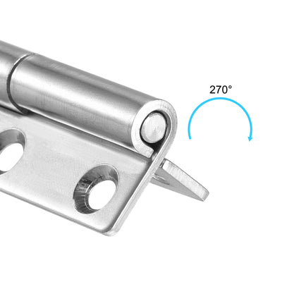 Harfington Uxcell Lift Off Hinge , Left Handedness Mini Stainless Steel Hinge Detachable Slip Joint Small Flag Hinges 64mm Long 37mm Open Width 2pcs