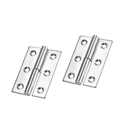 Harfington Uxcell Lift Off Hinge , Right Handedness Mini Stainless Steel Hinge Detachable Slip Joint Small Flag Hinges 75mm Long 50mm Open Width 2pcs