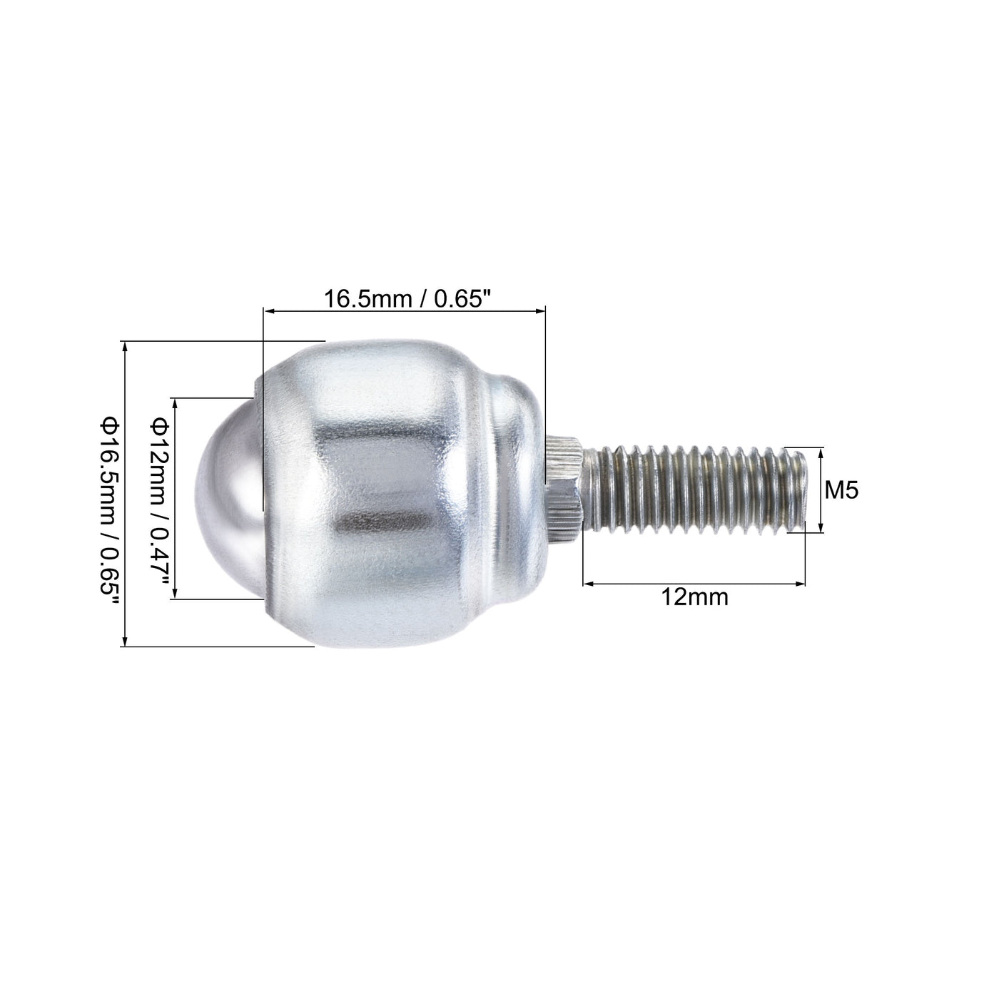 uxcell Uxcell Ball Transfer Bearing Unit 12mm 17Lbs Carbon Steel Bolt-fixing Type for Transmission 4pcs