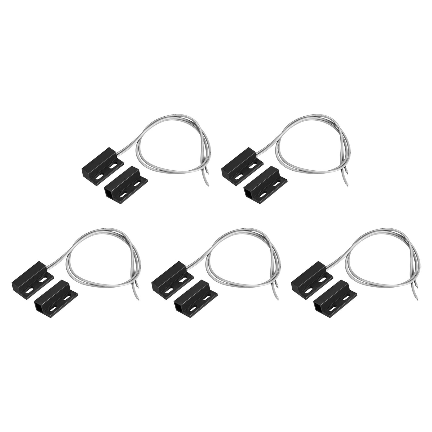 uxcell Uxcell Wired Door Contact Sensor NO Surface Mount Magnetic Reed Switch Black 5 Pcs